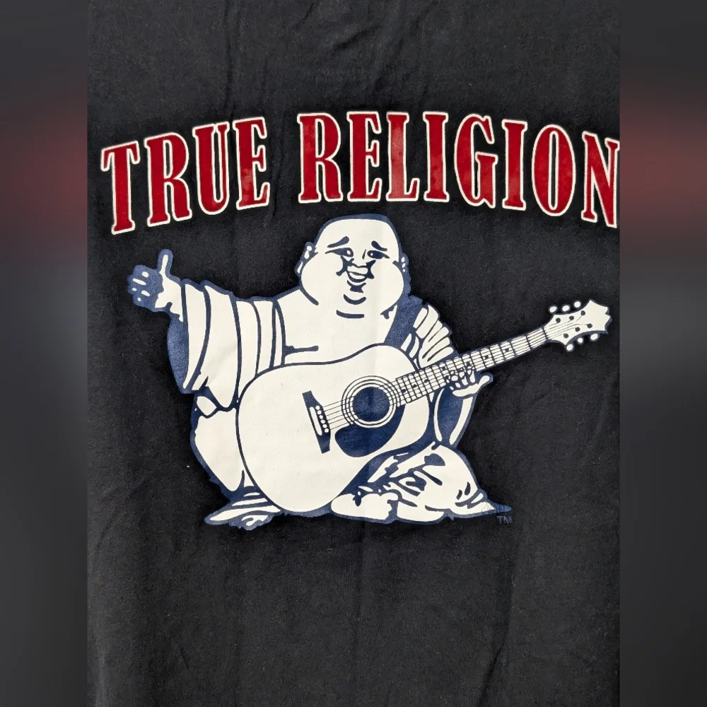 Men's Classic Logo True Religion Black T Shirt Size XL